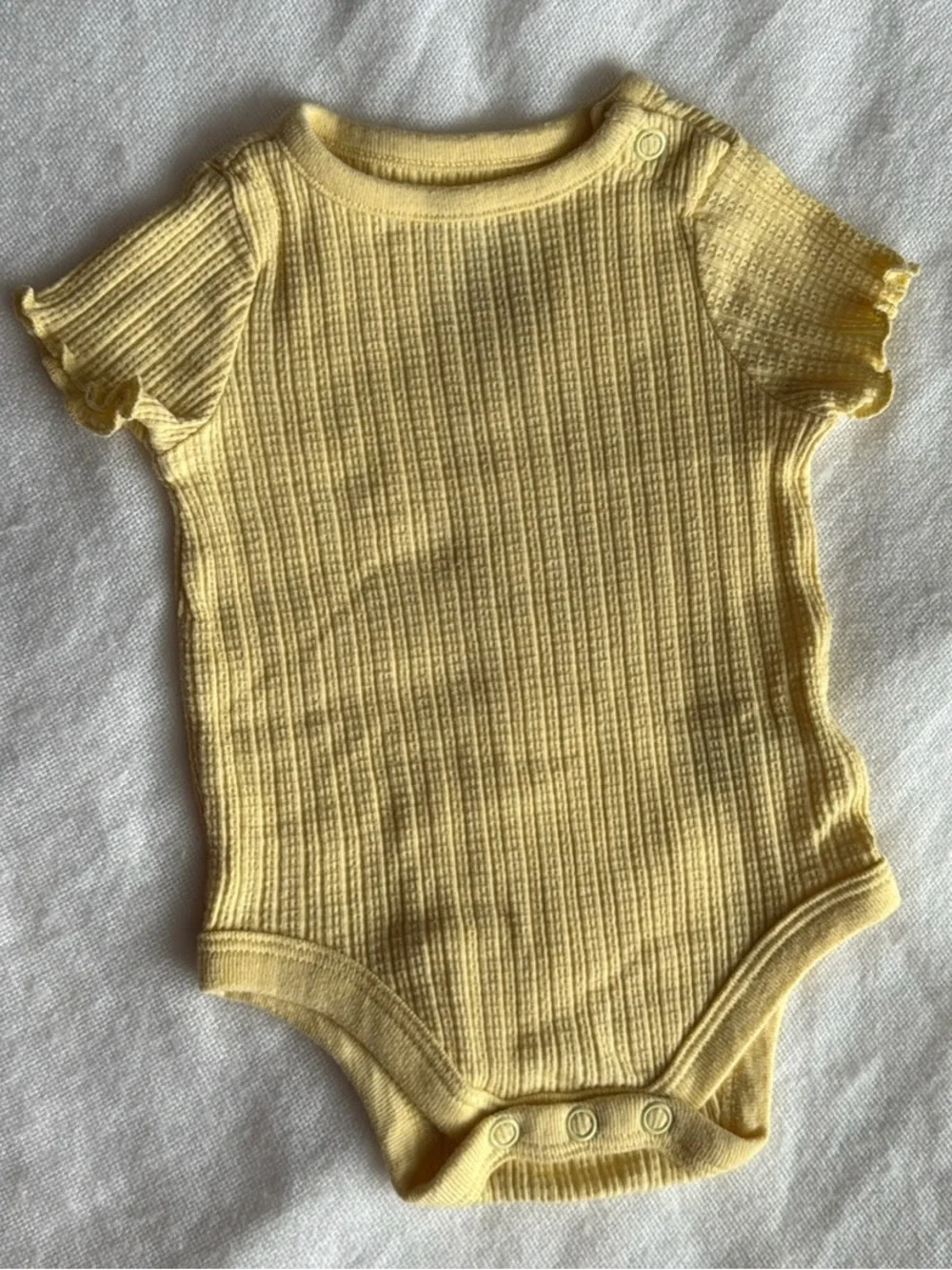 Garanimals Yellow Ribbed Short-Sleeve Baby Bodysuit